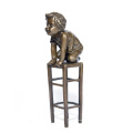 Enfant Maison Déco Mignon Garçon Bronze Sculpture Statue Tpy-571